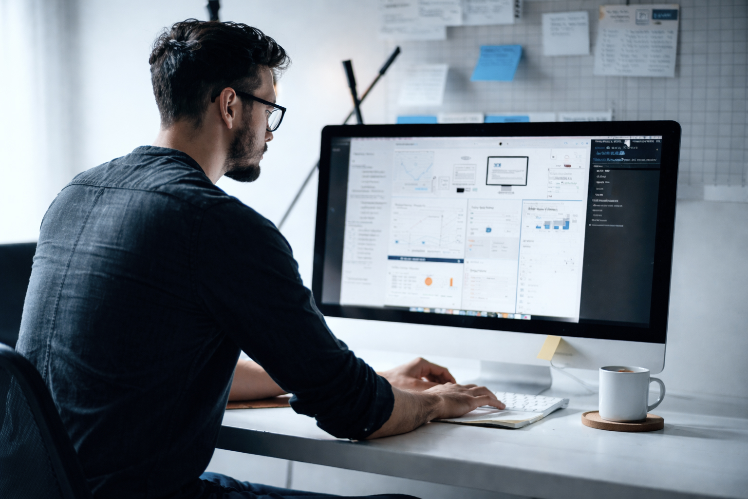 SEO-Analyse am Arbeitsplatz – Optimierung von Website-Daten und Suchmaschinenranking am Desktop
